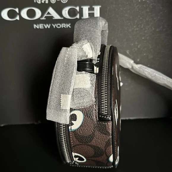 NWT Canteen Crossbody Signature Canvas Graphic Halloween Eyes Purse Bag Leather - Picture 12 of 12